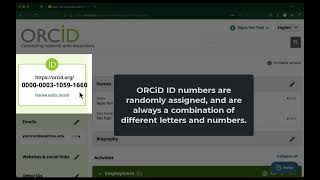 Creating amp Finding an ORCiD ID [upl. by Yrtneg]