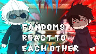 Fandoms react to each other Gojo vs Sukuna  Gacha React [upl. by Sirama960]