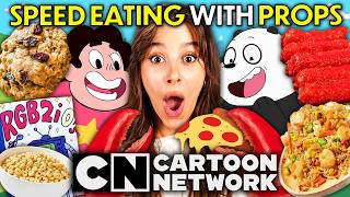 Speed Eating With Props  Cartoon Network Steven Universe Regular Show Dexters Lab [upl. by Fry]