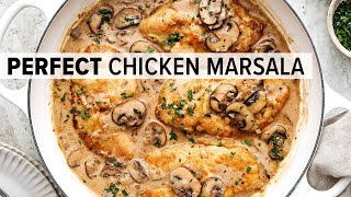 CHICKEN MARSALA  The Perfect Easy Weeknight Dinner Recipe [upl. by Faubion]