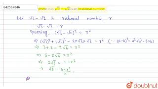 prove that sqrt3sqrt2\nis an irrational number  9  NUMBER SYSTEM  MATHS  RD SHARMA ENG [upl. by Caylor]