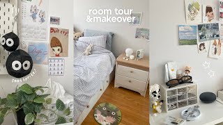 room makeover pinterest inspired new desk setup ikea tour decorate w me [upl. by Sibell]