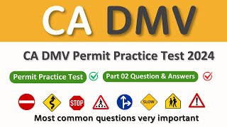 California DMV Permit Practice Test 2024  20 Hardest Questions amp Answers [upl. by Amena]