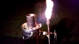 PART 2  extreme simple DriZzleR mini gasifier  first flaring test [upl. by Atig]