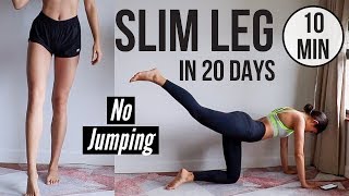 SLIM LEGS IN 20 DAYS 10 min No Jumping Quiet Home Workout  Emi [upl. by Trant]