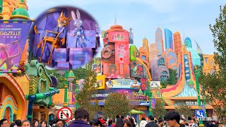 NEW Zootopia Themed Land  Dark Ride amp Land Tour  Shanghai Disneyland 2024 [upl. by Leftwich]