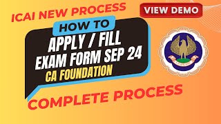 Live Demo How To Apply Fill CA Foundation September 2024 Exam Form How to Fill CA foundation form [upl. by Samuelson]