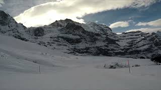 Skiing  Kleine Scheidegg Piste 35amp34 in Jungfrau Ski Region [upl. by Ballou769]