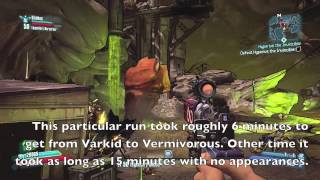 Borderlands 2  Vermivorous the Invincible Caustic Caverns Spawning Route [upl. by Baese]