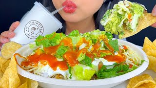 ASMR BURRITO STEAK BOWL FROM CHIPOTLE  EATING SOUNDS  MUKBANG  ASMR Phan [upl. by Jadda387]