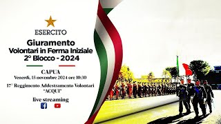 Giuramento dei Volontari in Ferma Iniziale del 2° Blocco 2024 [upl. by Anelac]