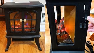 Air Choice Portable Electric Fireplace Space Heater  Assembly Demo  Review [upl. by Cassaundra]