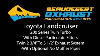 Beaudesert Exhausts Toyota Landcruiser 200 Series With DPF  With No Muffler Pipes [upl. by Landre]