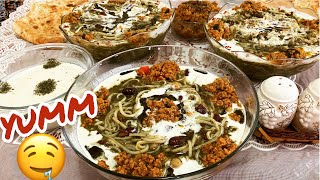 Ash Reshteh persian Noodles Soup آش رشتہ  Vegetarian Recipe [upl. by Maidy]