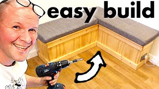 How to build BENCH SEAT with STORAGE Easy Lshape seating [upl. by Piggy]