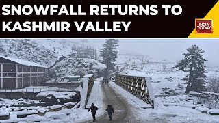 Snowfall Returns To Kashmir Srinagar Turns White After Long Dry Winter Spell  India Today News [upl. by Neelrad]