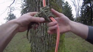 How to tie a Prussik hitch for tree climbing  Arborist knot tying [upl. by Harpole]