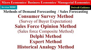 Delphi Method of Forecasting Expert Opinion Method Consumer Survey Sales Force Opinion Analogy [upl. by Andrien]