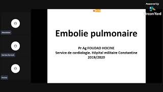 Embolie pulmonaire  Pr ag foudad hocine [upl. by Sancha]