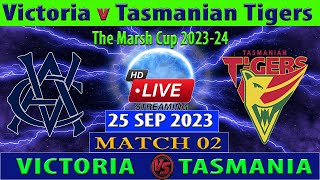 Victoria vs Tasmanian Tigers  VIC vs TAS  The Marsh One Day Cup 202324  Cricket Info Live [upl. by Awahsoj361]