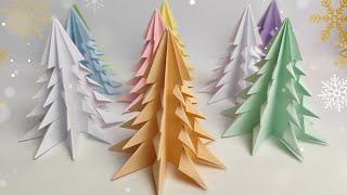 DIY 3D Weihnachtsbaum aus Papier basteln  Wie man ein 3D Weihnachtsbaum bastelt ALLE Schritte [upl. by Arit]