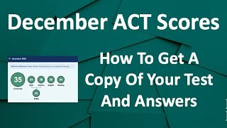 December ACT Scores Explained Understanding Your Score Report amp How To Order A Copy Of Your Test [upl. by Leuname399]