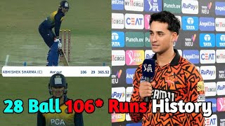 Abhishek Sharma Record For Fastest T20 Hundred By Indian  28 ball Century T20  Abhishek batting [upl. by Leon690]