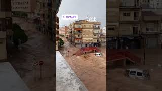 Rambla de Espinardo de seco cauce a río imparable tras la dana llevando caos a murcia [upl. by Oiramel995]