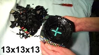 MoYu 13x13x13 FULL DISASSEMBLY amp close look at parts mega 13x13 Rubiks Cube puzzle [upl. by Evars]