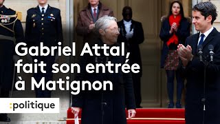 Revivez le cérémonie de passation de pouvoir entre Élisabeth Borne et Gabriel Attal [upl. by Ocnarfnaig]