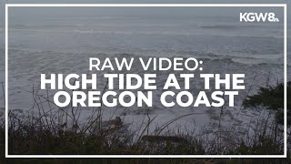 Raw video Tsunami advisory waves on Oregon coast at high tide [upl. by Resiak]