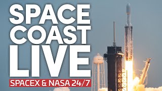 Space Coast Live 247 Views of NASA SpaceX Falcon 9 Operations and Starship Pad Construction [upl. by Noyad]