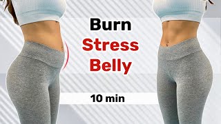 10 Min DeBloating Workout  Quick Burn Stress Belly  Effective PMS Workout [upl. by Nnylyt]