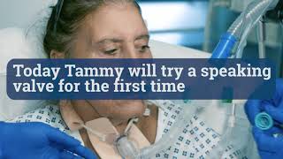 Tammy speaking for the first time Turn up your sound National Tracheostomy Safety Project [upl. by Vange96]