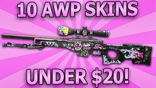 CSGO  TOP 10 AWP SKINS UNDER 20  Cheap AWP Skins Under 20 Budget Cheap CSGO Skins [upl. by Malaspina]