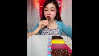 Asmr eating chocolate ice cream Crispy delicious short video [upl. by Okihsoy]