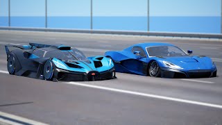 1000KMH Bugatti Bolide vs Rimac Nevera  DRAG amp TRACK RACE [upl. by Nawd388]