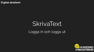 SkrivaText Logga in och logga ut [upl. by Etteneg]