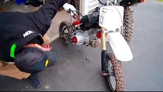 KLX110 PIT BIKE BUILD  FINISHING BIG BORE KIT  OIL SPRAYING EVERYWHERE  PART 5 [upl. by Mannie]