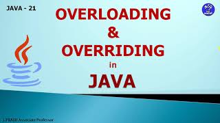 JAVA21OVERLOADING amp OVERRIDING METHODS [upl. by Dlorah547]