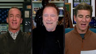 Arnold Schwarzenegger joins the Manning Cast on MNF to talk about the Terminator  Week 9 [upl. by Ynohta]