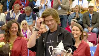 Interview Andrey Rublev  Winner speach  Nordea Open ATP 2023 [upl. by Lati]