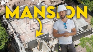 Finishing HUGE Concrete Foundation Walls  Building a Mansion From The Ground Up Ep 2 [upl. by Sterling]