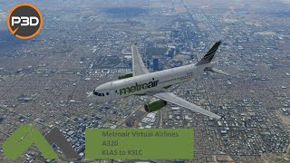 FSLabs A320  Metroair Virtual Airlines  KLAS to KSLC [upl. by Lanfri]