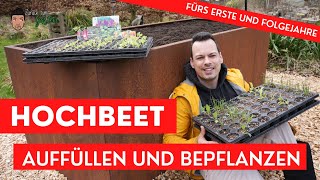 Hochbeet vorbereiten und Bepflanzen im Frühjahr  Befüllung und Aussaat [upl. by Haeli]