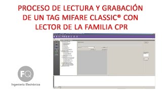 Lectura y grabación de un tag MIFARE Classic® con programa CPR START [upl. by Annauqahs]