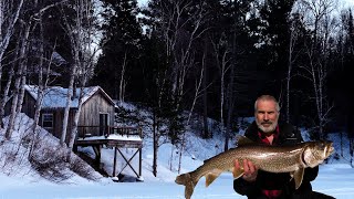 Alone at Another Off Grid Cabin in the Wilderness Catching my Biggest Lake Trout [upl. by Narad]