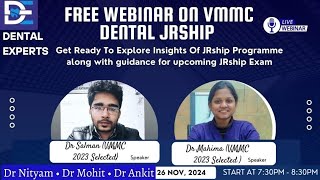 Free Webinar on Dental Junior Resident VMMC Sajdurjung Hospital New Delhi [upl. by Hajar]