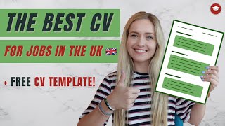 The Best CV for UK Job Applications  FREE CV TEMPLATE [upl. by Hutchins]