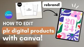 🎨 HOW TO rebrand plr products in Canva  edit amp customize PLR product to sell  Faceless marketing [upl. by Ahsinit]